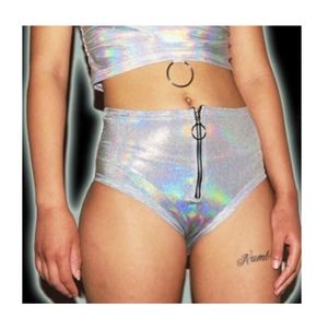 Smoking Daisies Holo High Waisted Rave Bottoms